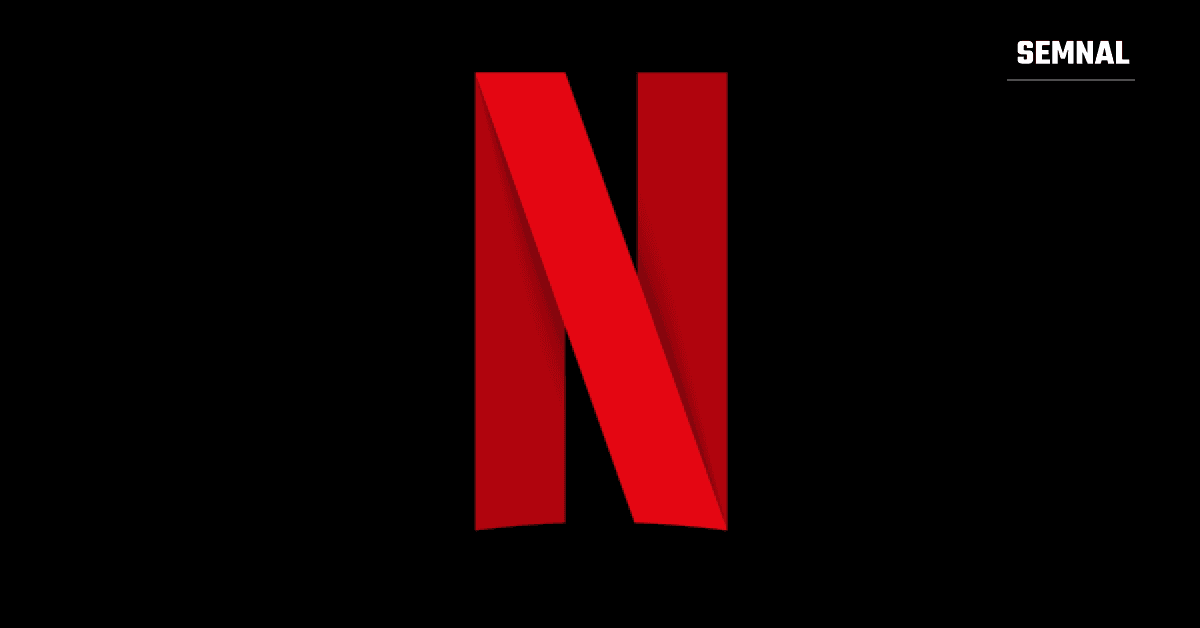 Sigla oficială Netflix, simbolul roșu „N", pe fundal negru
