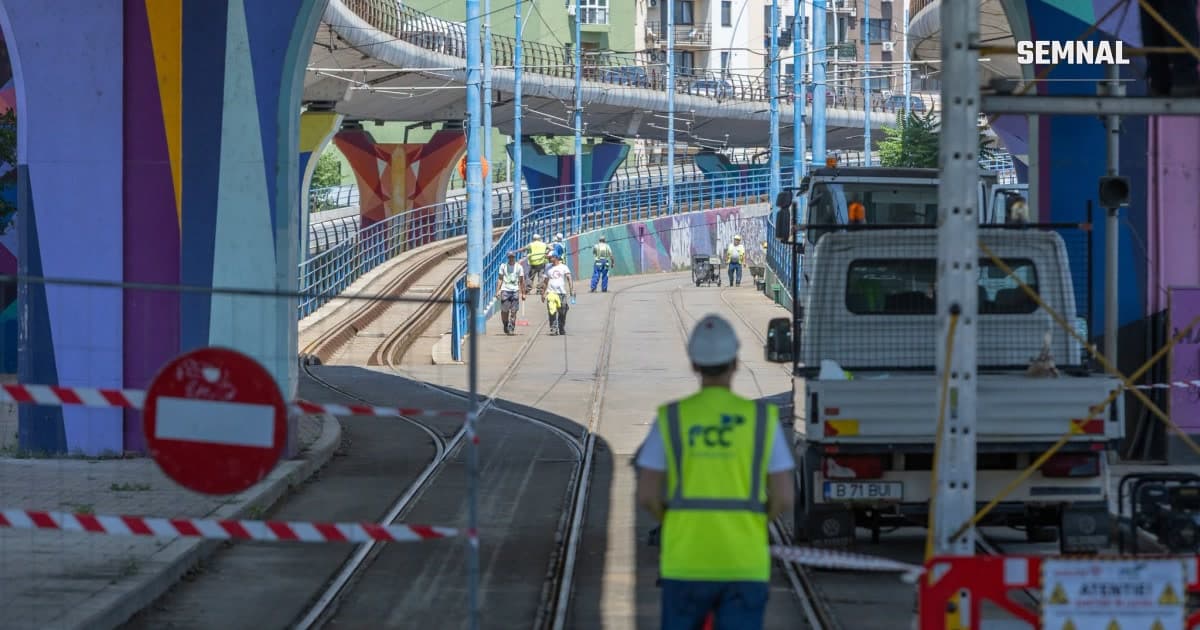 Lucrări la Pasajul Basarab, din București