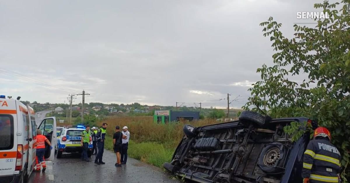 Intervenție ISU Iași la locul accidentului