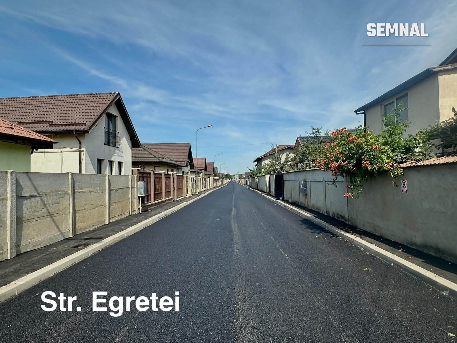 Strada Egretei din Pantelimon, asfaltată în cadrul proiectului de modernizare a străzilor