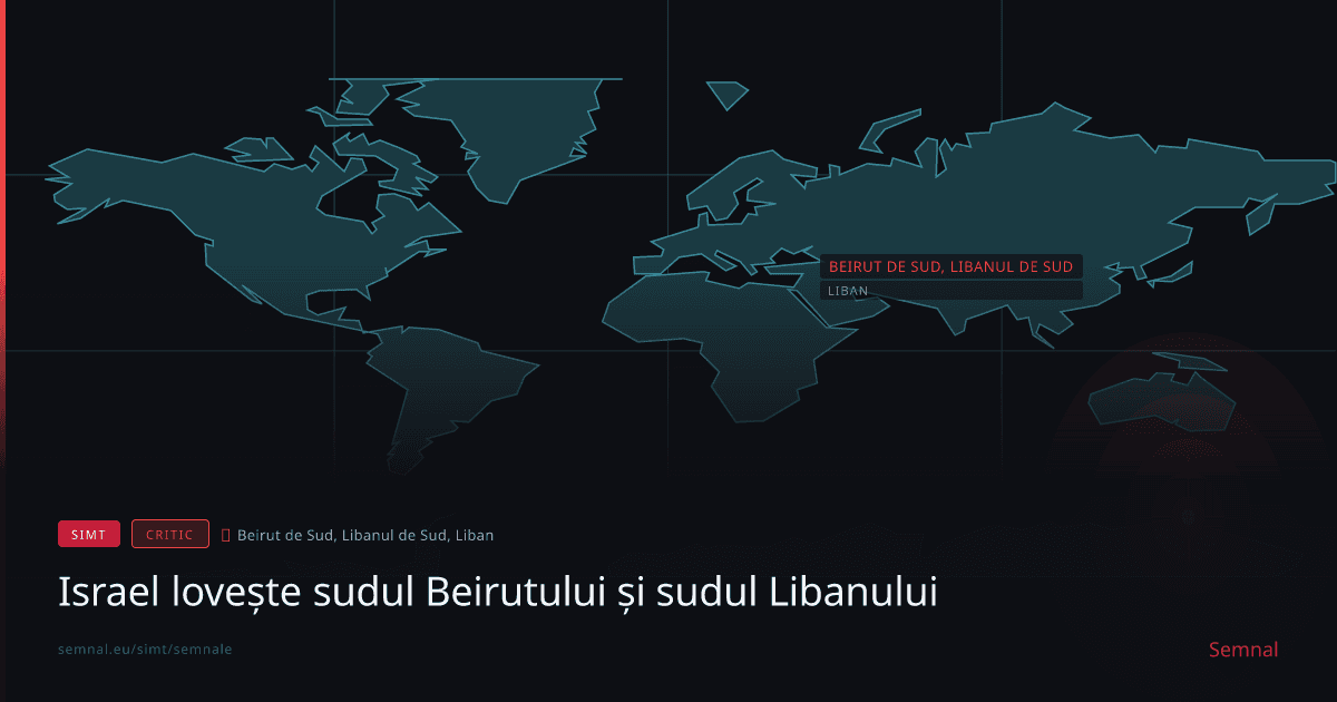 Israel lovește sudul Beirutului și sudul Libanului — Semnale