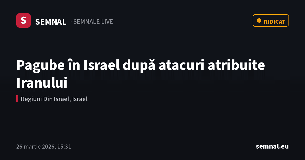 Pagube în Israel după atacuri atribuite Iranului — Semnale