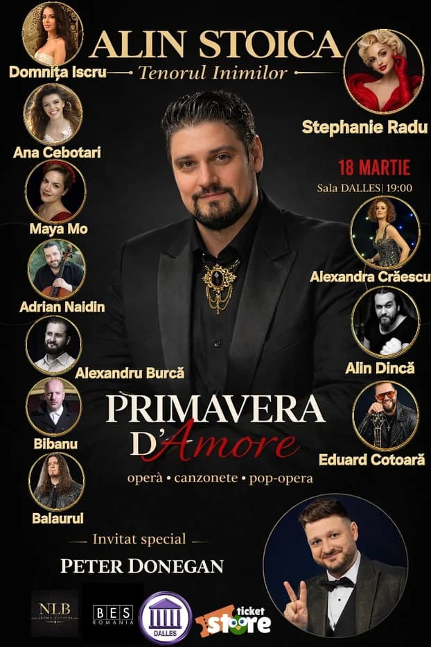 „Primavera D’Amore”, tenorul Alin Stoica aduce la Sala Dalles o seară de operă, canzonete și pop-opera alături de invitați speciali