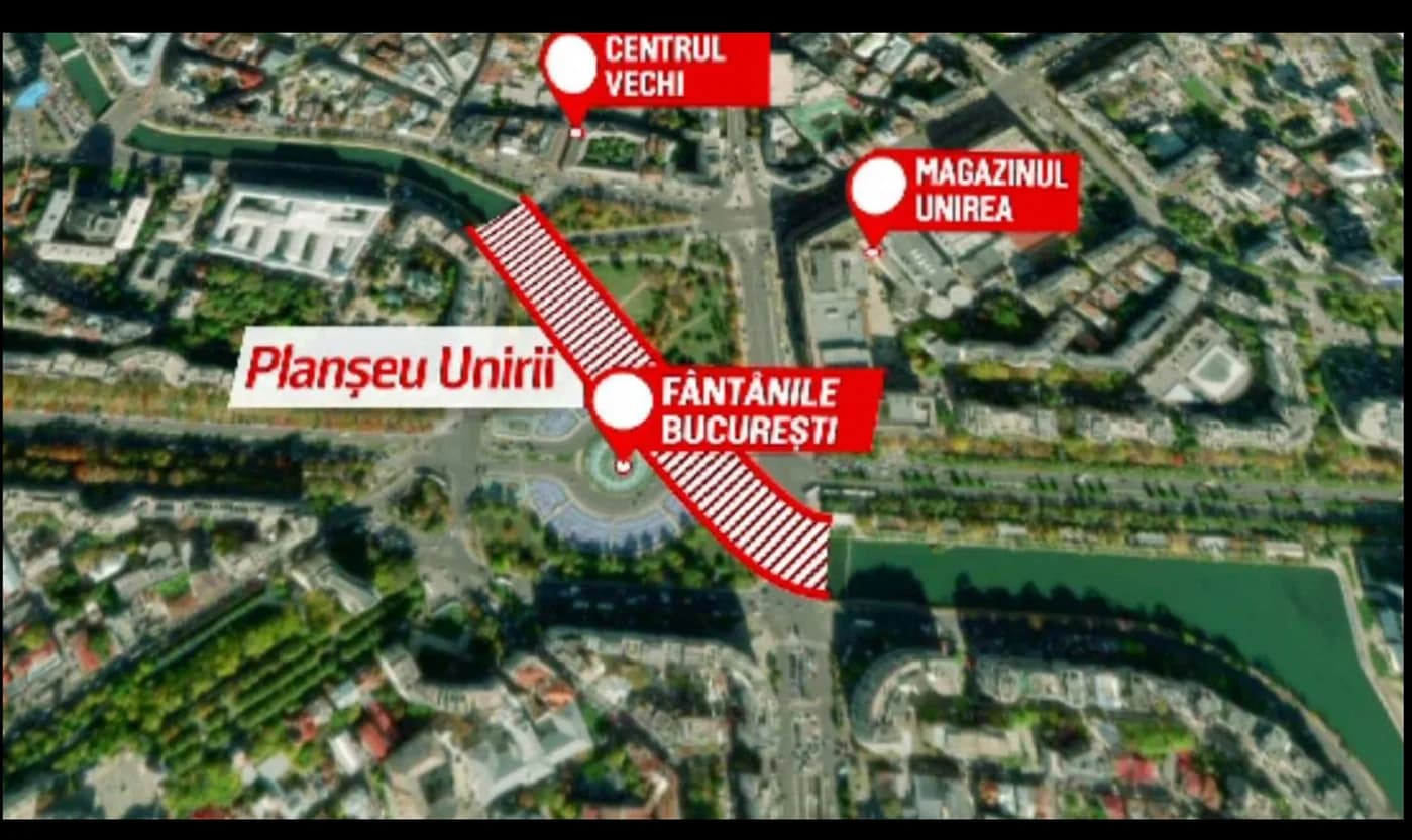 Restricții de trafic ridicate la Piața Unirii pe 1 mai