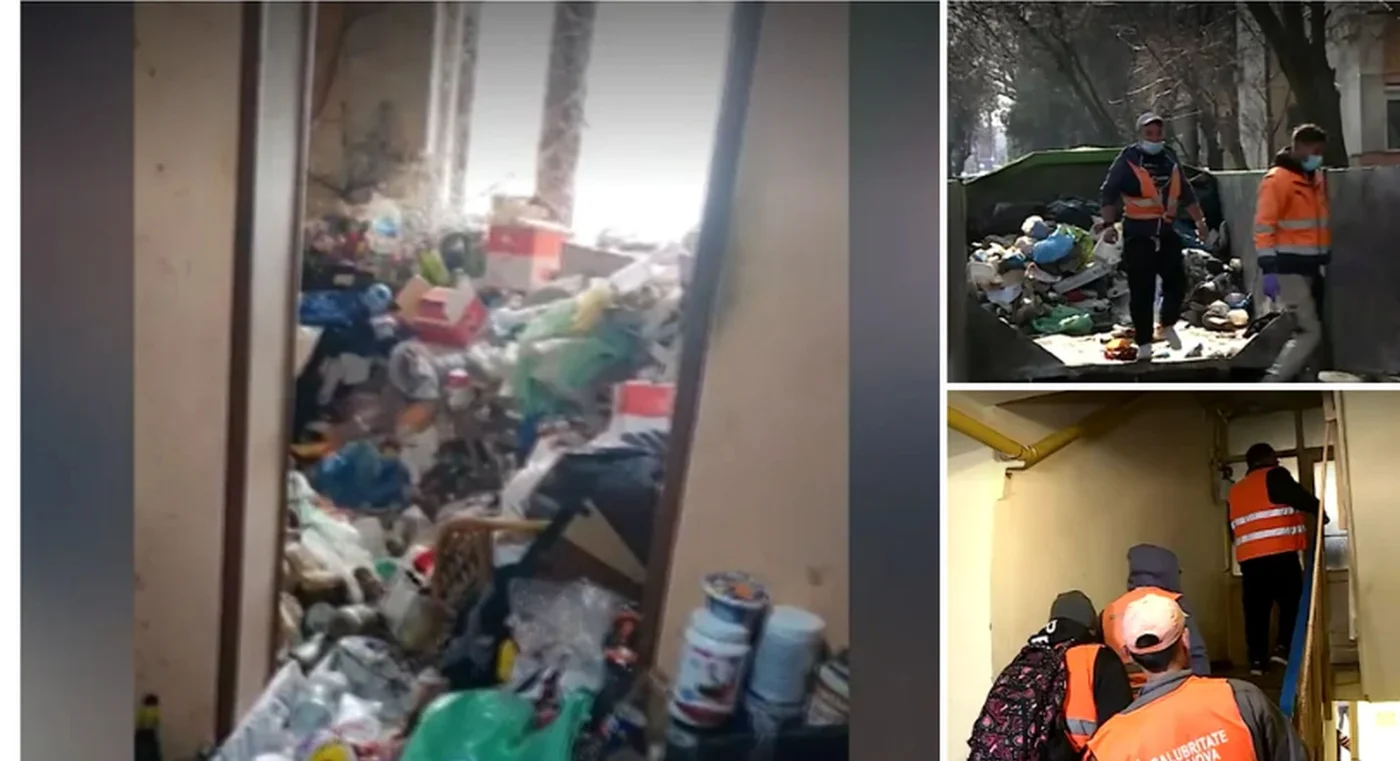 Apartament din Craiova transformat în groapă de gunoi
