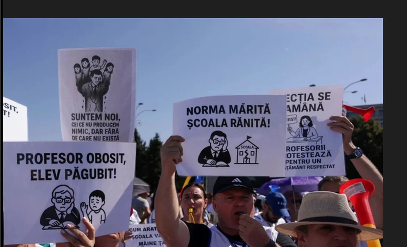 Protest al profesorilor la Ministerul Educației