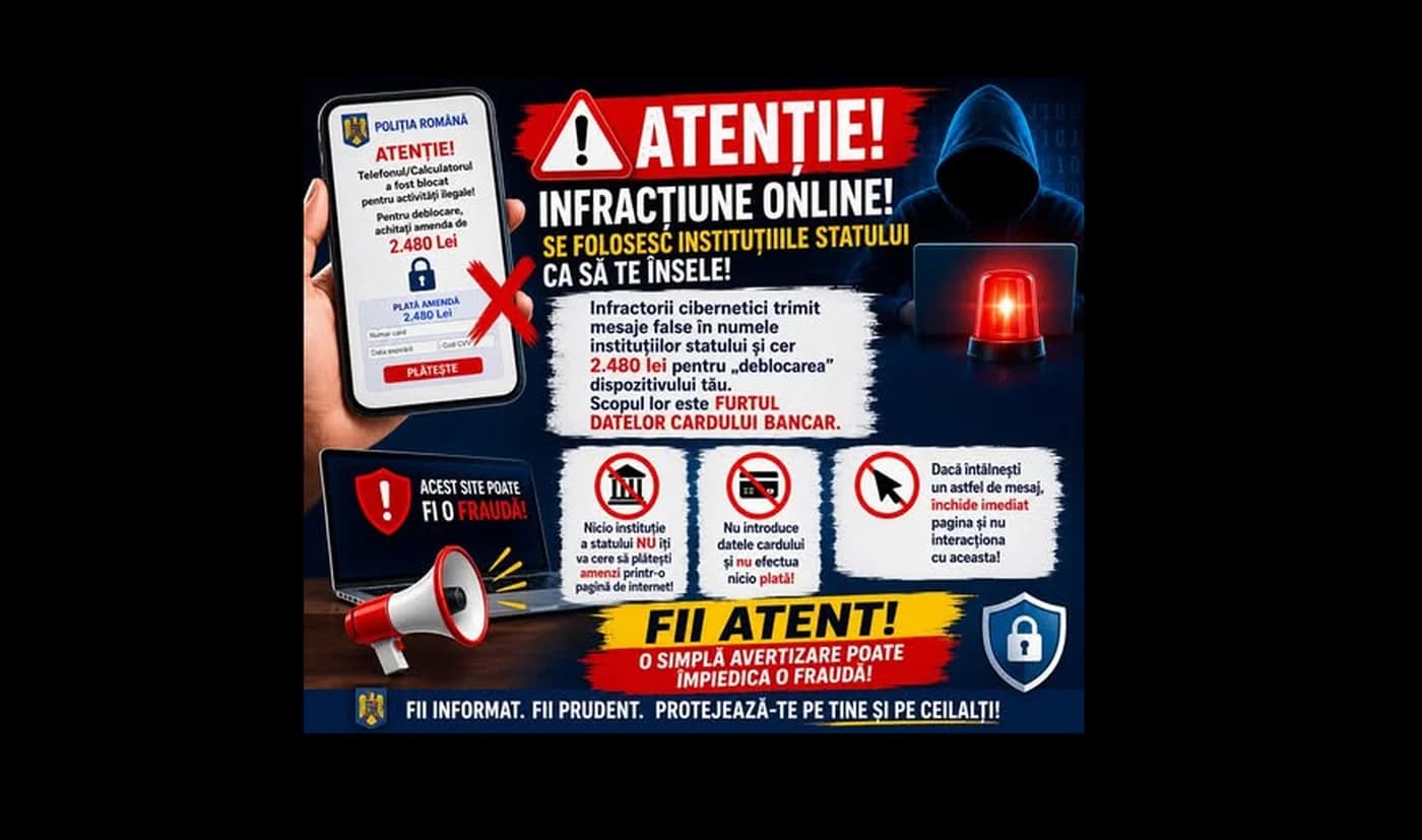 MAI avertizează despre o fraudă online cu mesaje false