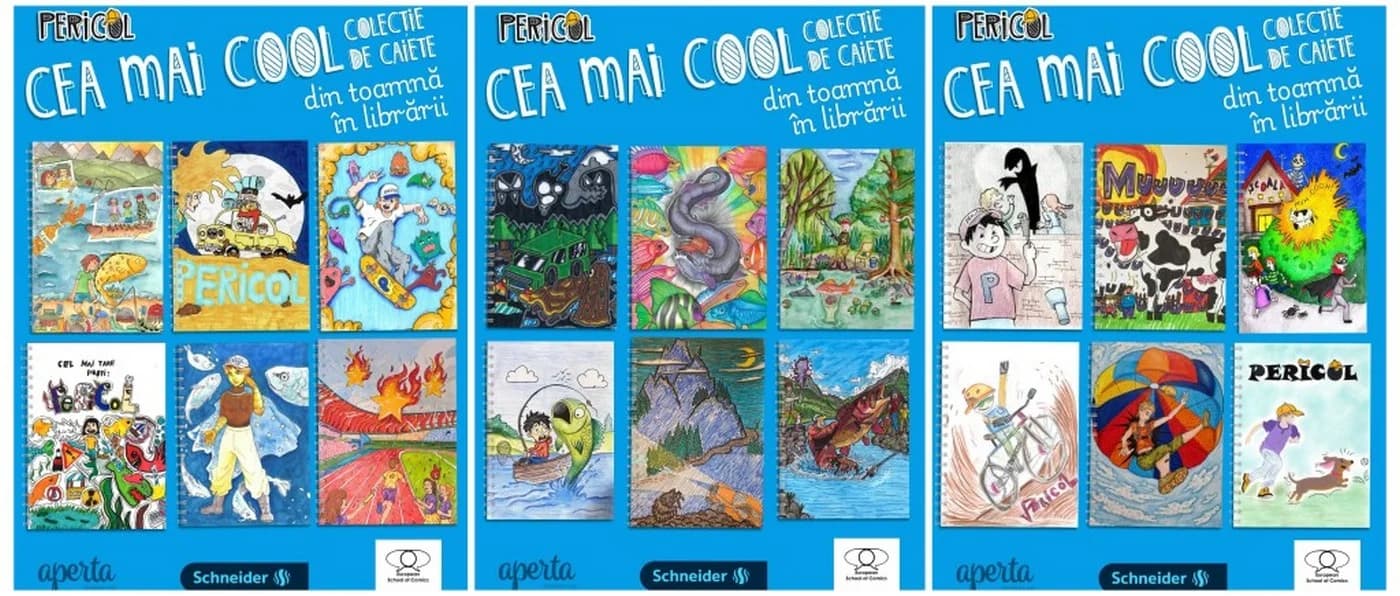 18 desene ale copiilor devin coperte de caiete în universul PERICOL