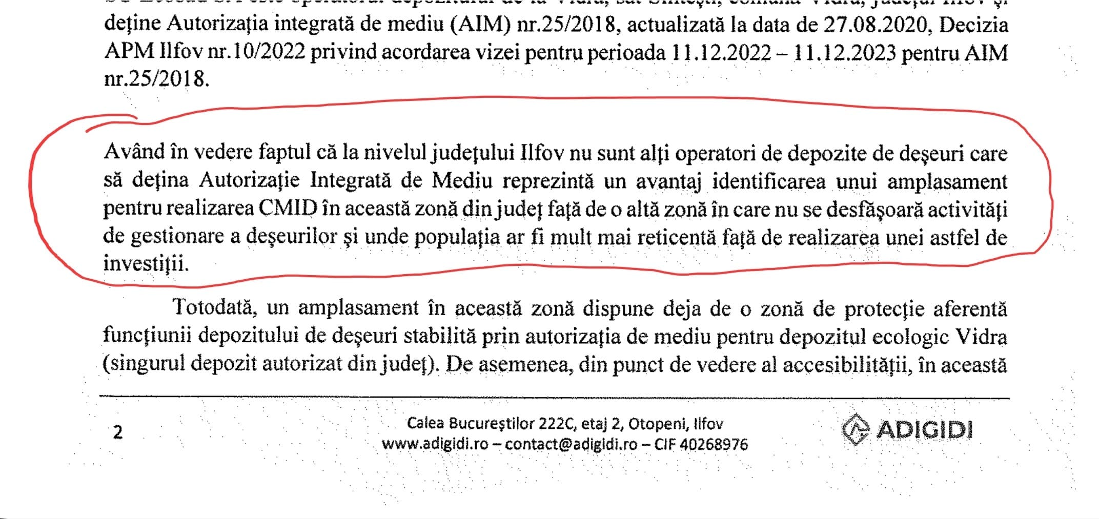 Groapa de gunoi Vidra document