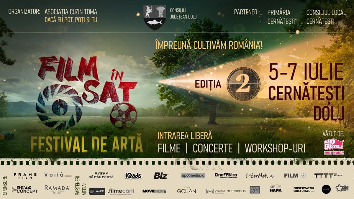 Film în Sat, festival de artă în mediul rural revine la Cernătești, Dolj, între 5 – 7 iulie