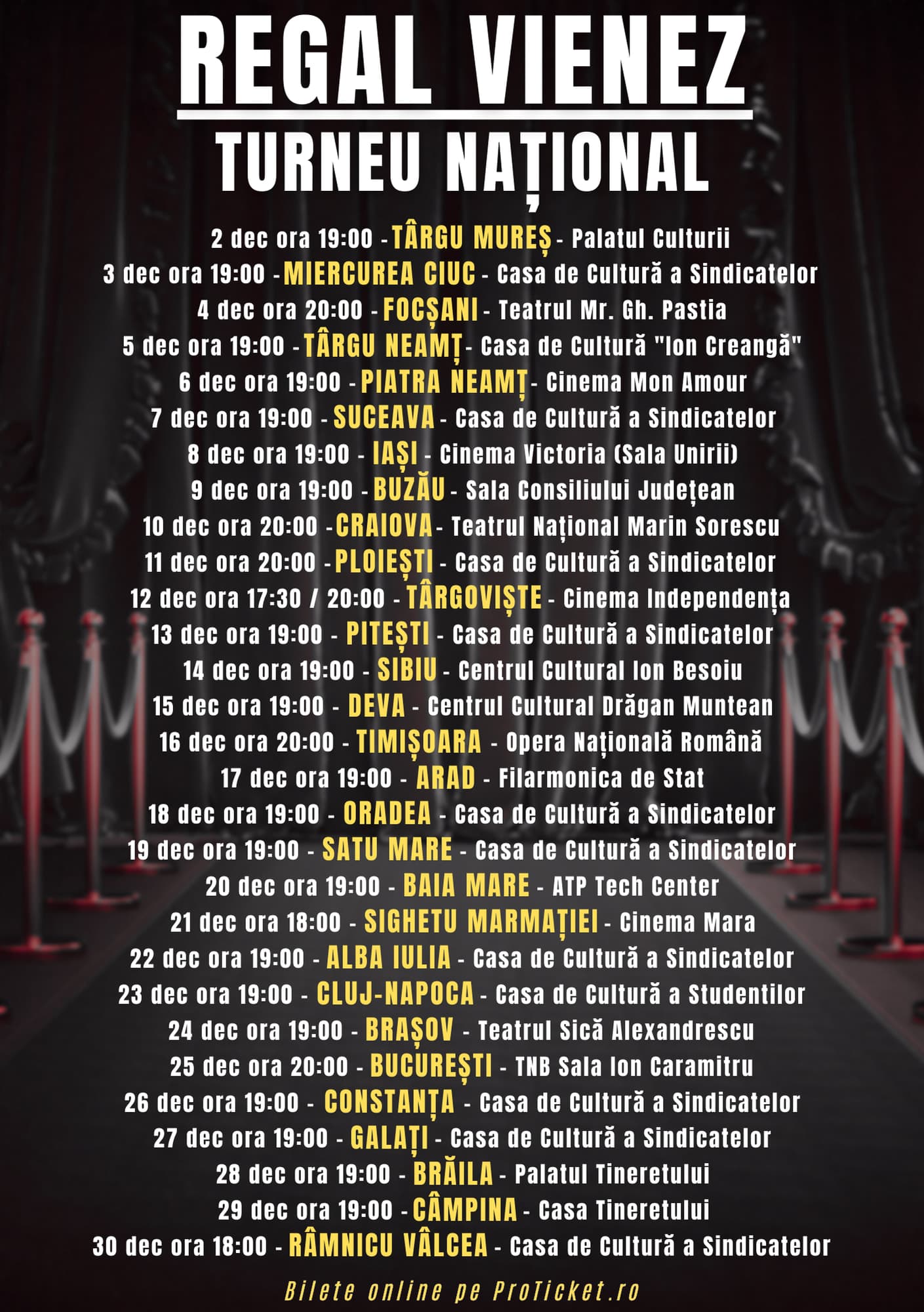 Turneul Național Regal Vienez, cu Orchestra di Teatro D’opera Italiana și Opera Vox, prezent în decembrie în întreaga țară Concert Extraordinar de Crăciun