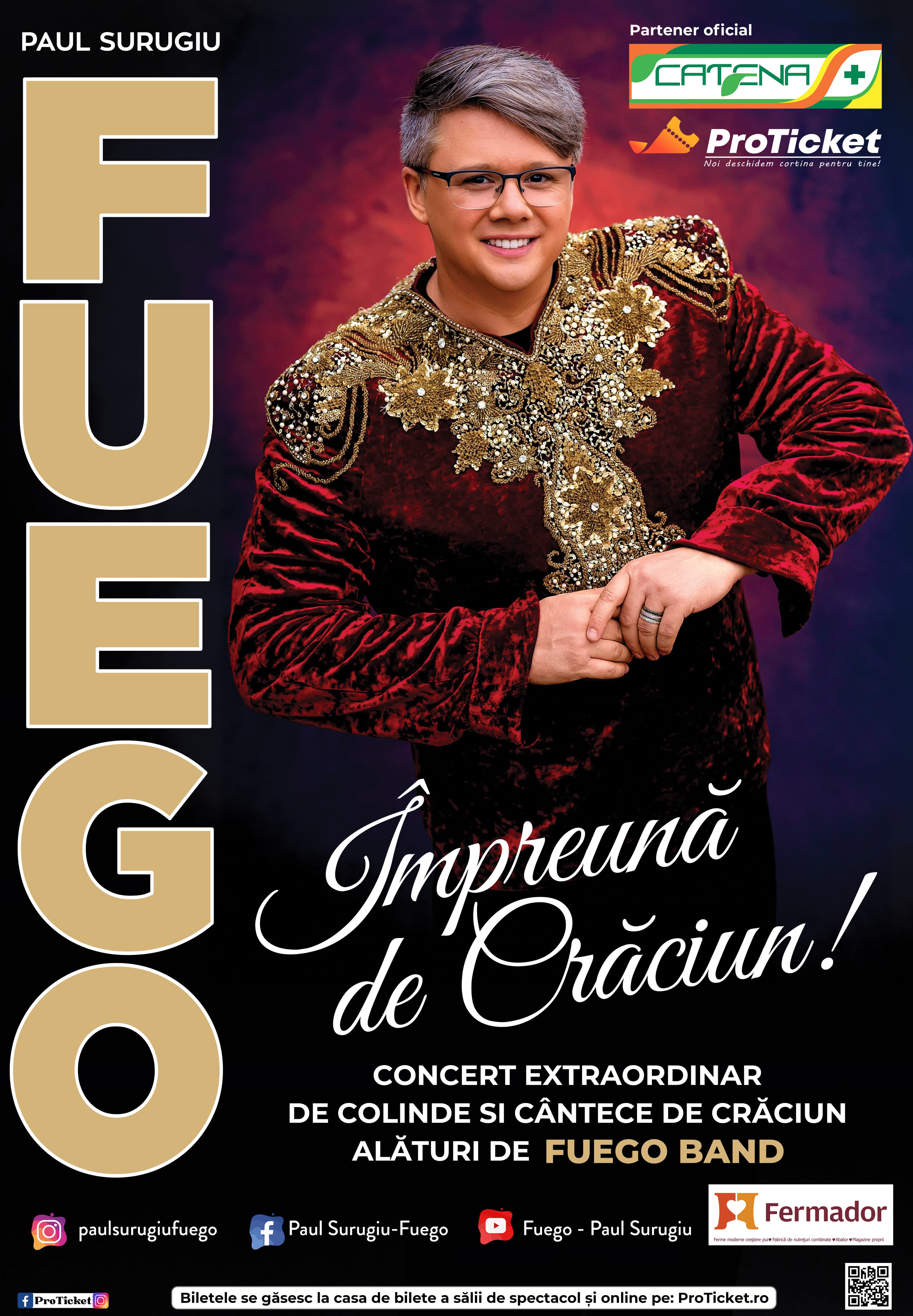 Împreună de Crăciun – un concert extraordinar de colinde și cântece de Crăciun cu Paul Surugiu Fuego