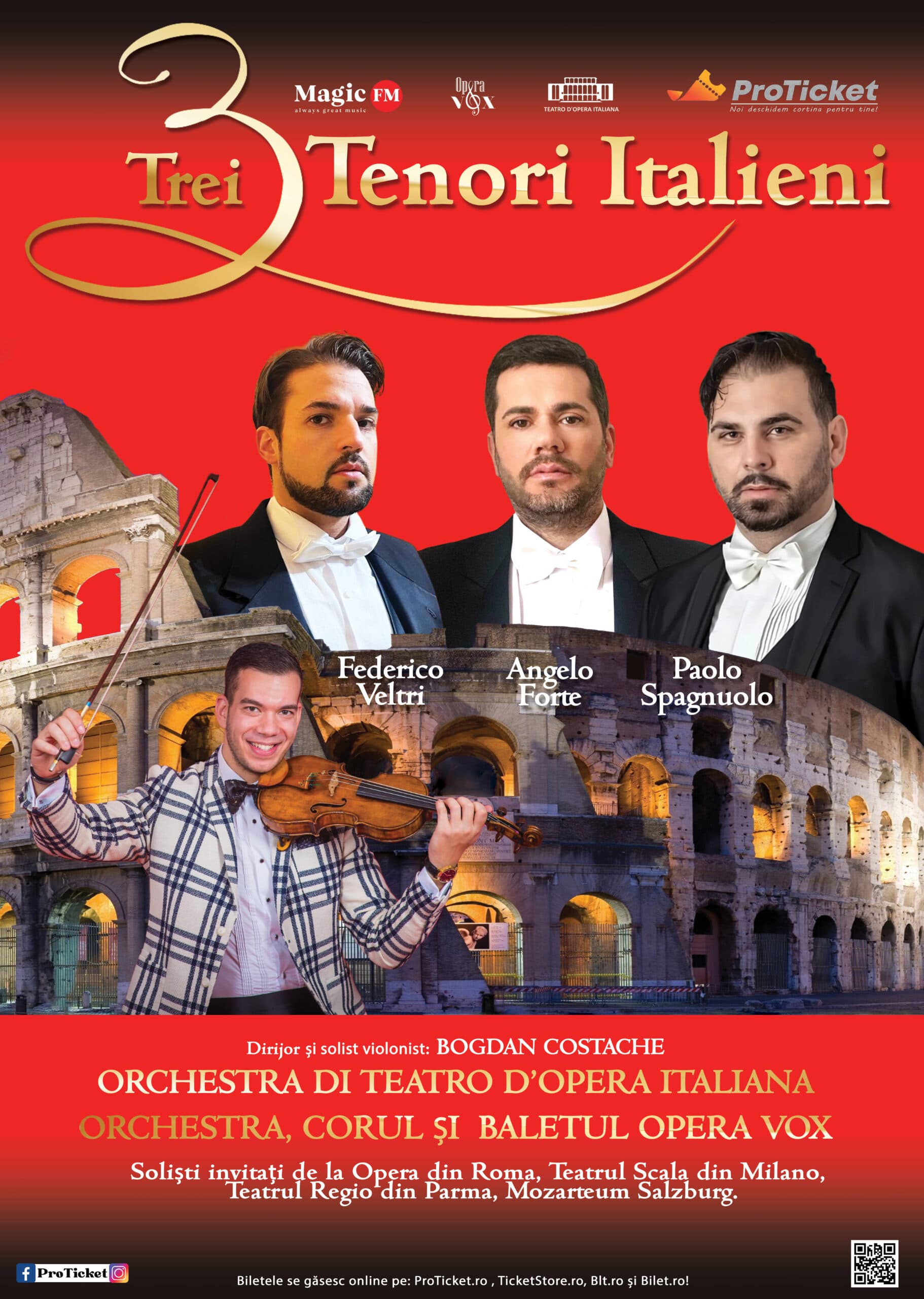 ProTicket prezintă turneul național Trei Tenori Italieni, în luna dedicată femeii, pe toate scenele importante din țară