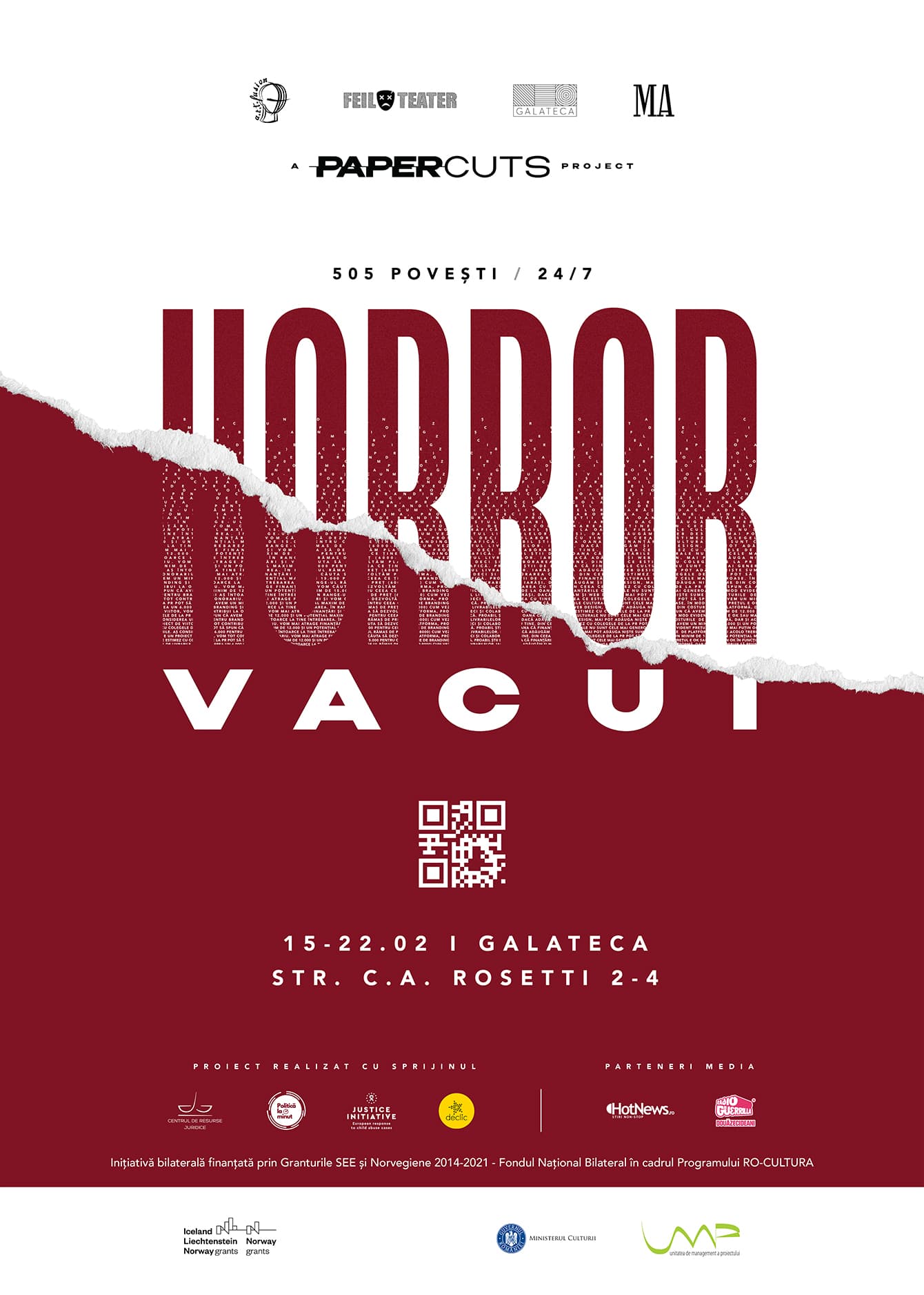 Horror Vacui, cel mai lung eveniment teatral din lume, debutează sâmbătă la București