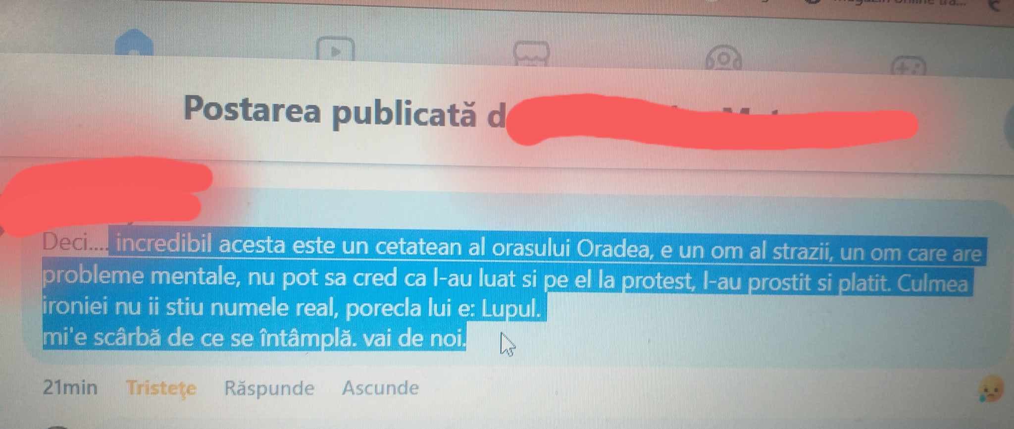 Un cetățean din Oradea, suspect de probleme psihice, a fost adus la mitingul AUR și proGeorgescu din București