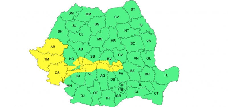 Atenționare meteorologică: Cod galben de intensificări ale vântului în vestul țării — Sănătate