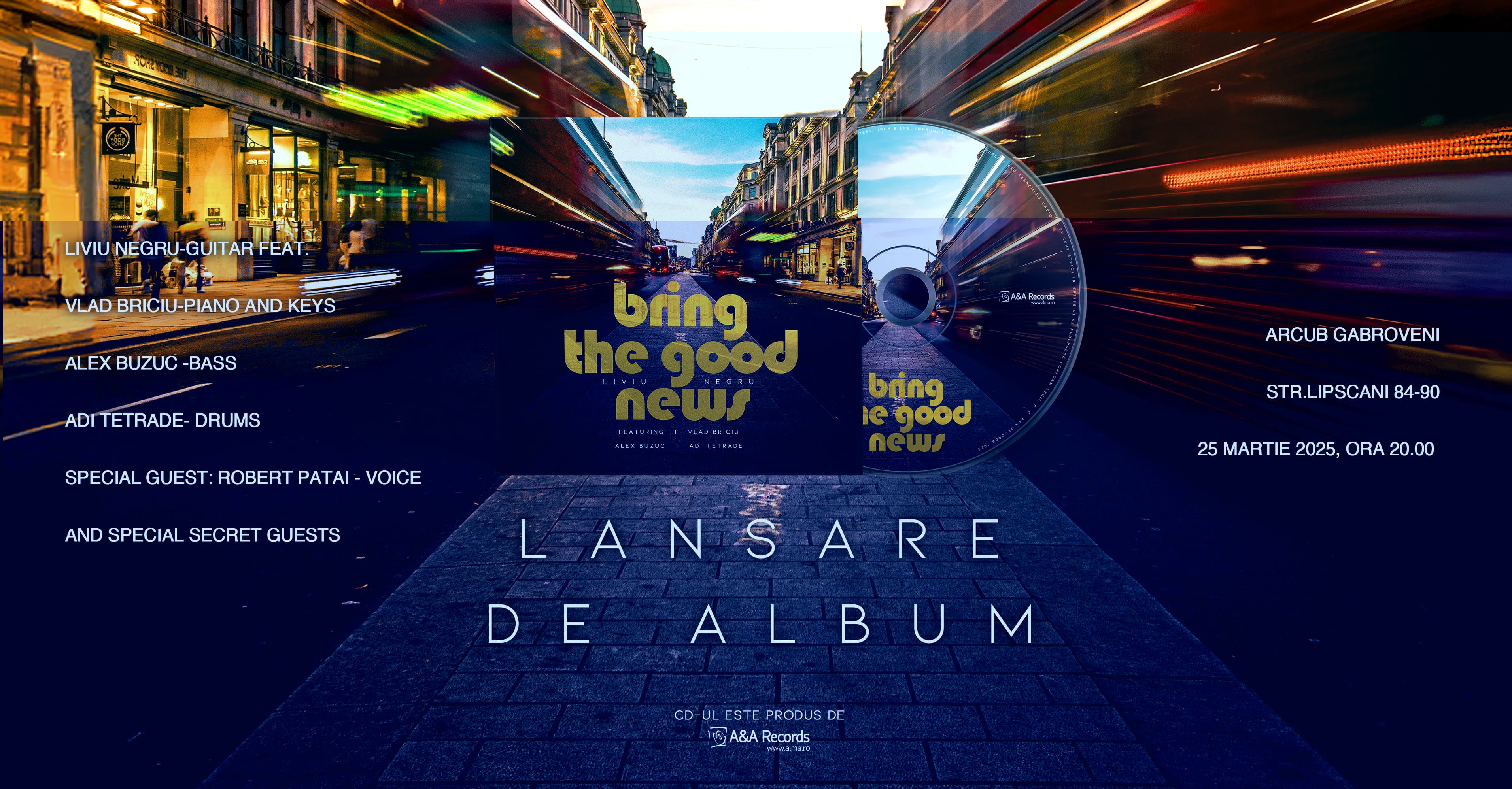 Jazz, funk și improvizație live: lansarea albumului „Bring the Good News” la ARCUB Gabroveni