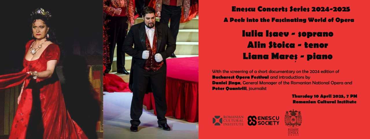 Bucharest Opera Festival 2025, lansat la ICR Londra cu un recital susținut de soprana Iulia Isaev, tenorul Alin Stoica și pianista Liana Mareș