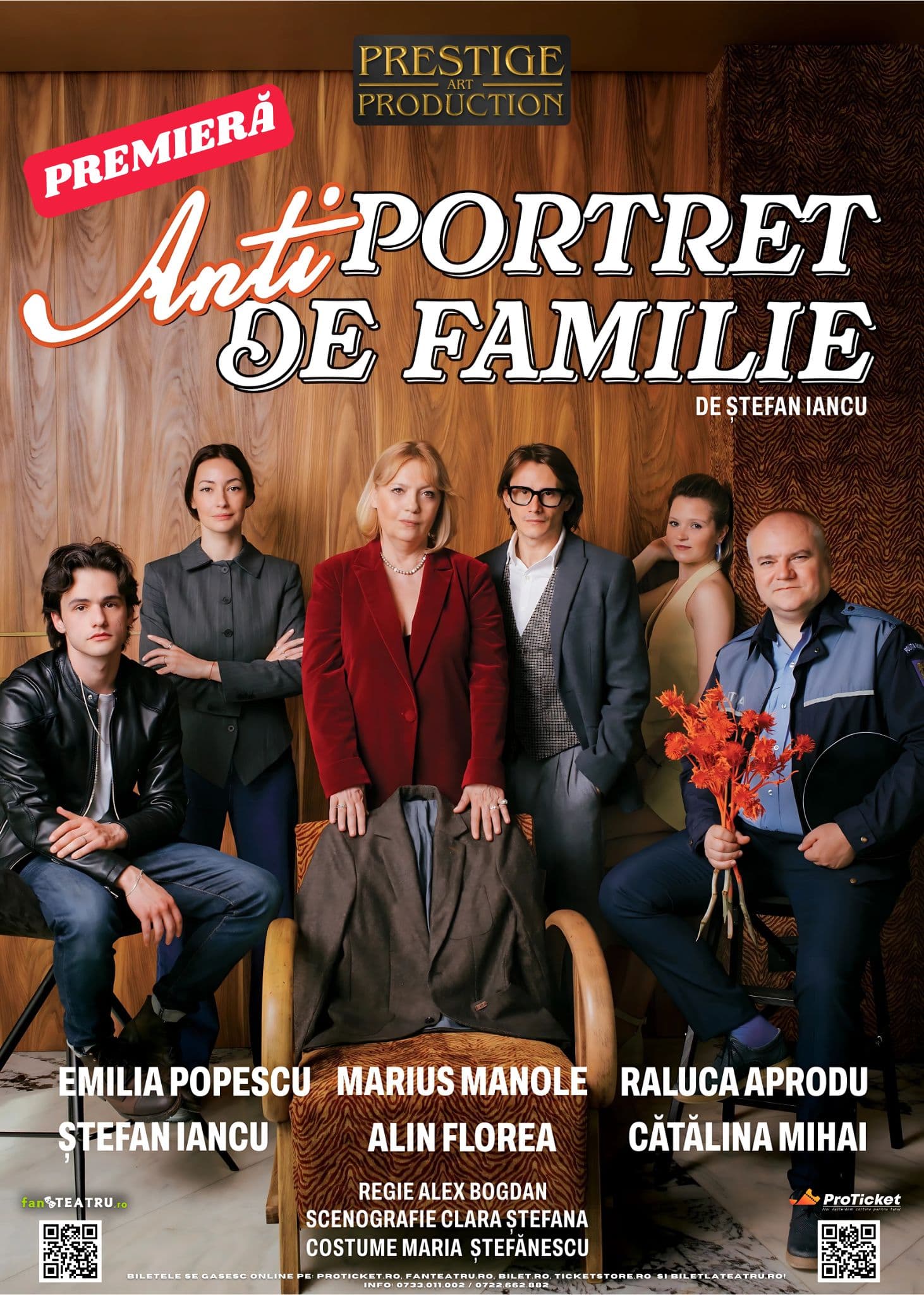 Premieră pe scena TNB în iulie, „Antiportret de familie” - o comedie cu Emilia Popescu, Marius Manole și Raluca Aprodu în rolurile principale