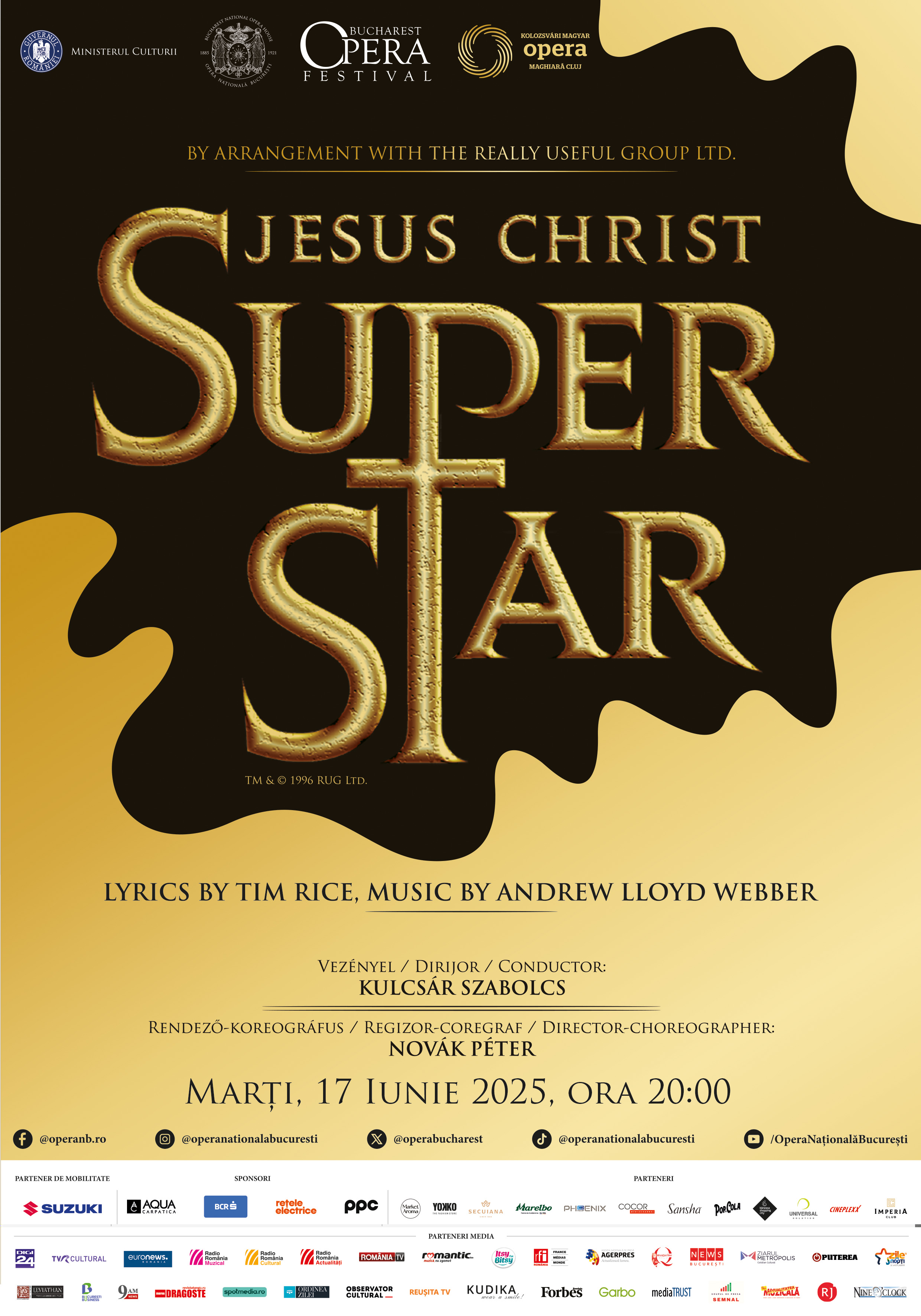 ,Jesus Christ Superstar”, musical-operă rock, cu Opera Maghiară din Cluj Napoca la Bucharest Opera Festival