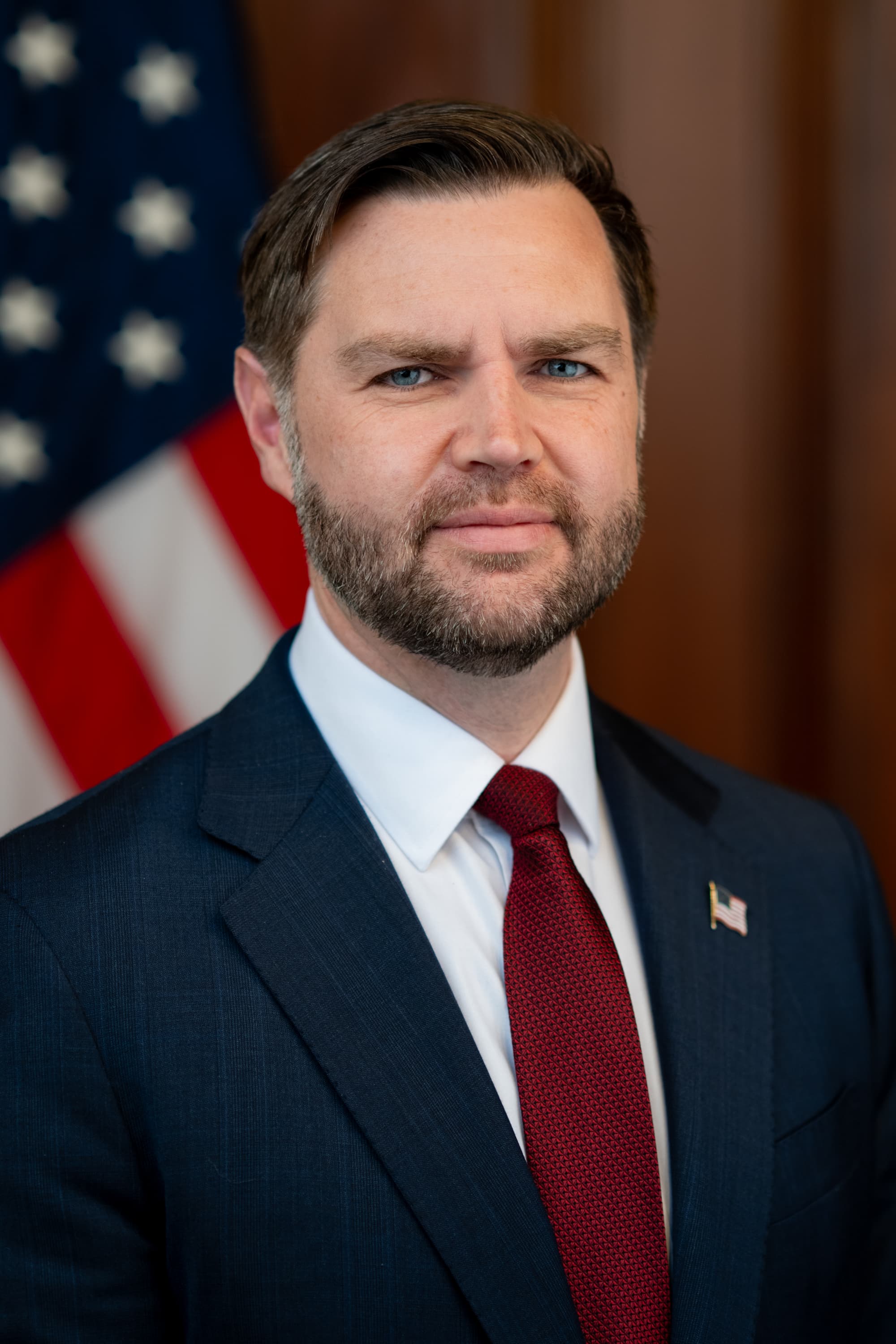 Portretul oficial al vicepreședintelui american JD Vance, în biroul ceremonial al vicepreședinției de la Casa Albă