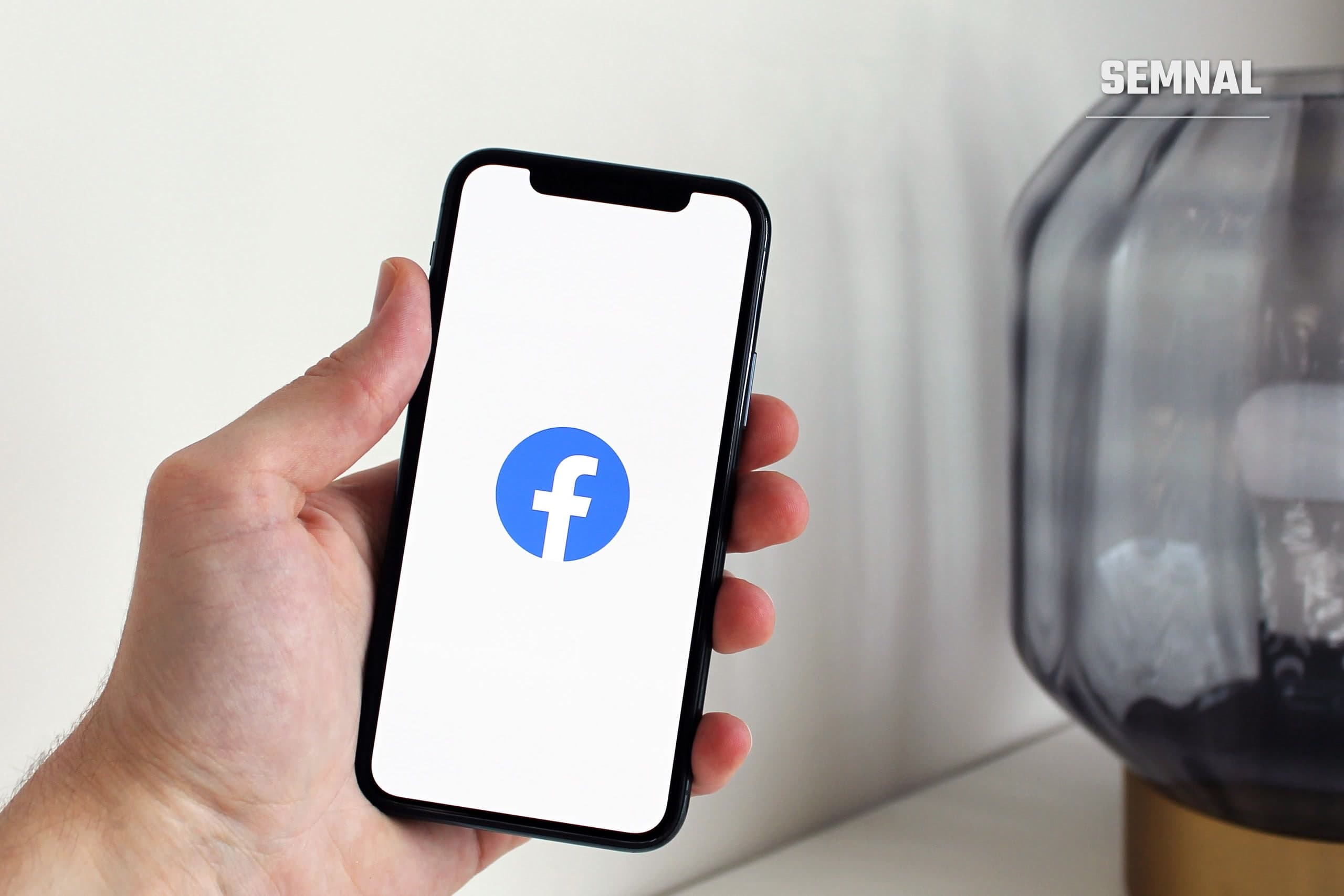 Persoană ținând un telefon cu aplicația Facebook deschisă (Foto: Anton / Pexels)