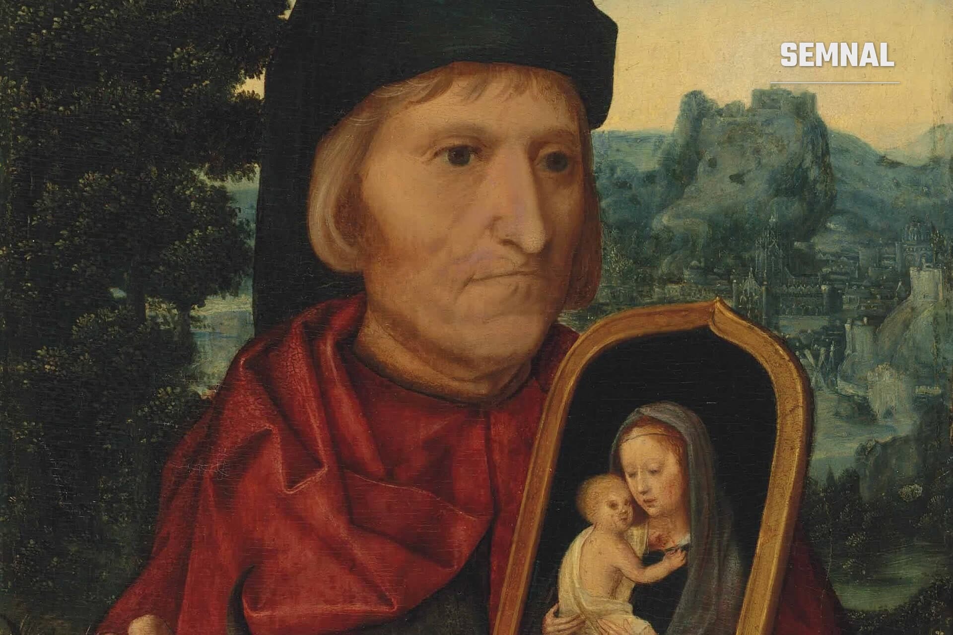 Pictură din secolul al XVI-lea cu Sfântul Luca Evanghelistul, care ține icoana Maicii Domnului cu Pruncul, atribuită lui Ambrosius Benson și atelierului său