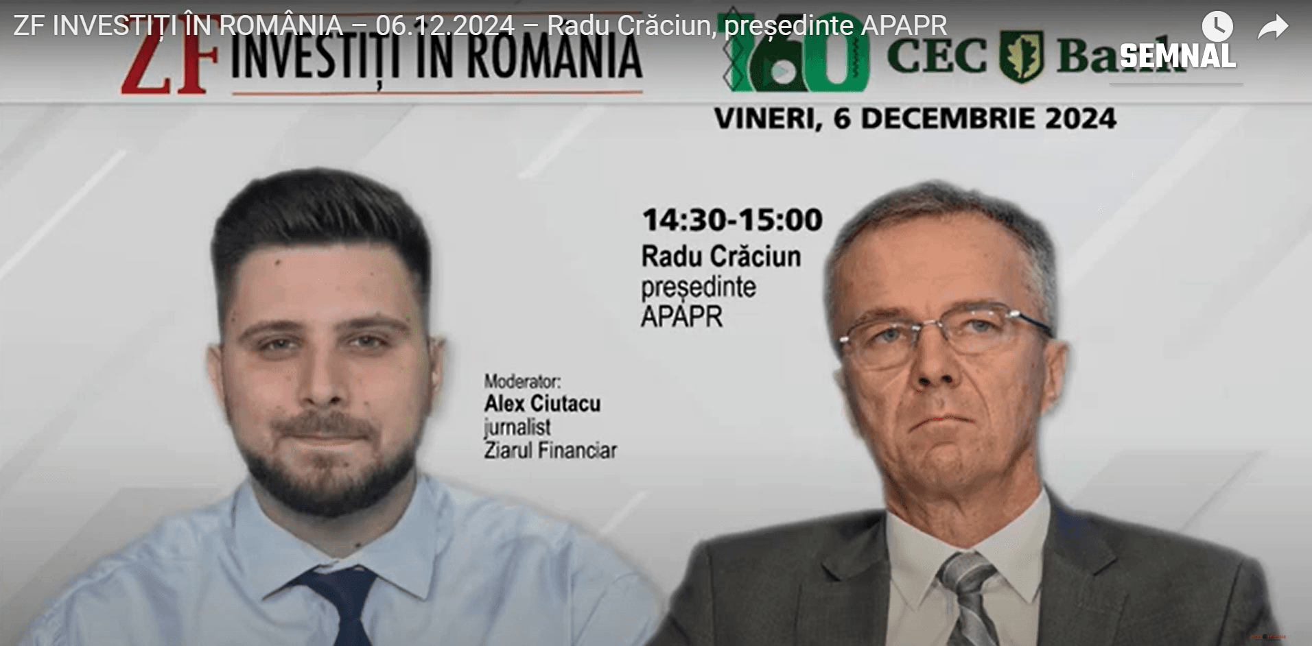 La ZF Investiți în România un dialog cu Alex Ciutacu