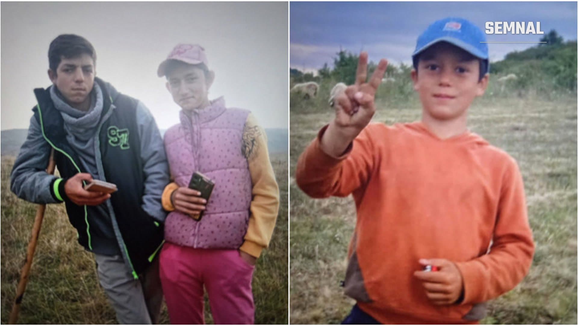 În imagine sunt cei trei frați care au dispărut în județul Sălaj. Fotografii preluate de pe Facebook.
