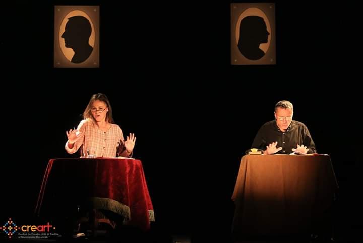 Cerasela Iosifescu și Claudiu Bleonț, în Scrisori de dragoste, la Teatrelli