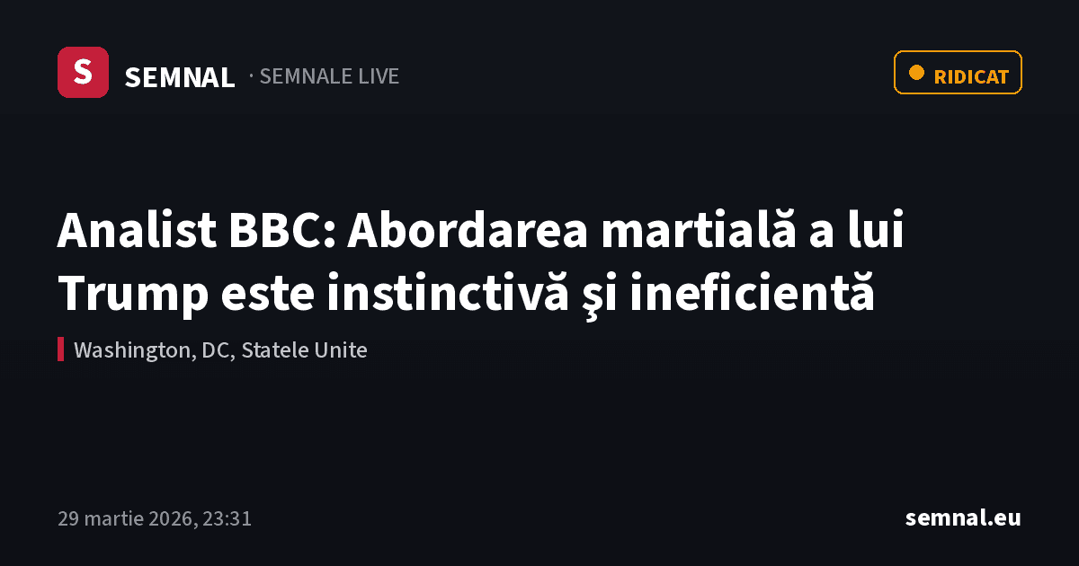 Analist BBC: Abordarea martială a lui Trump este instinctivă şi ineficientă — Semnale