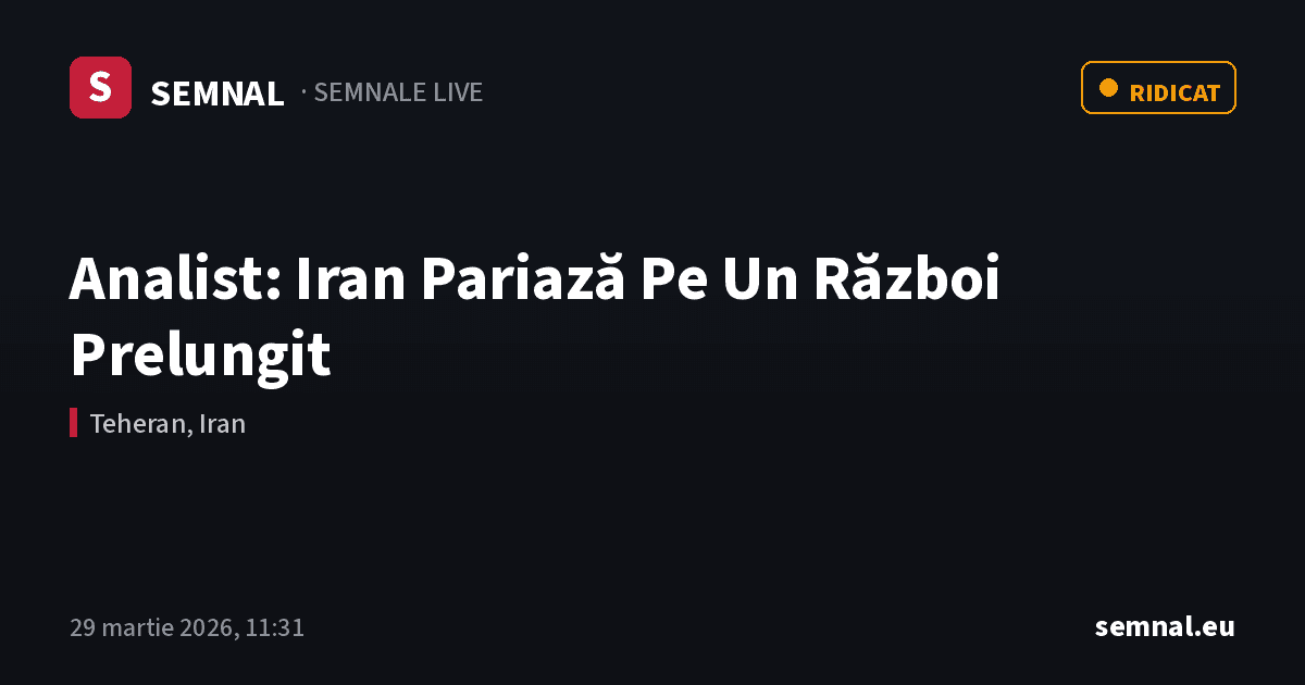 Analist: Iran Pariază Pe Un Război Prelungit — Semnale