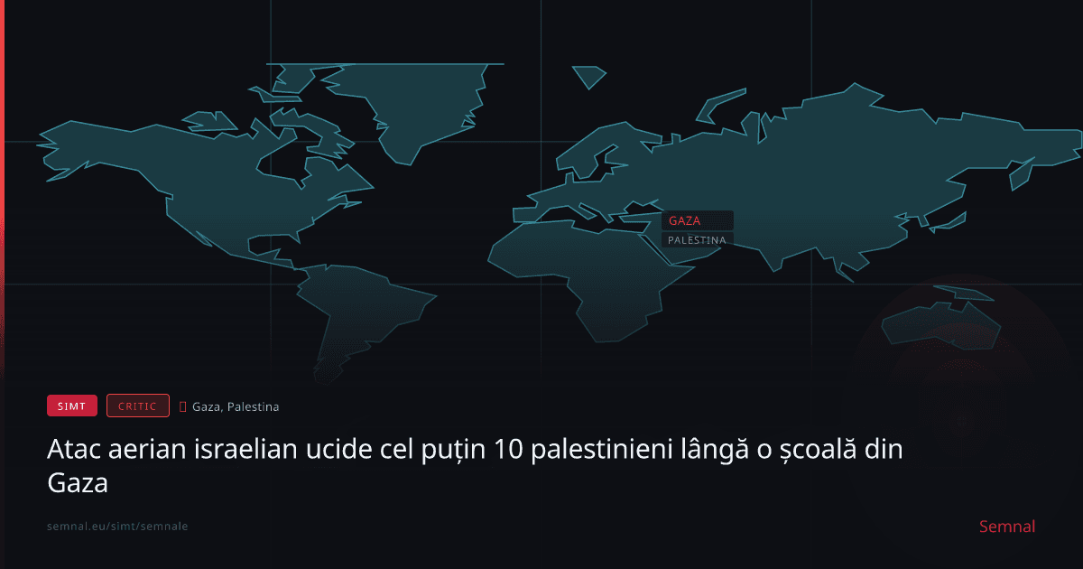 Atac aerian israelian ucide cel puțin 10 palestinieni lângă o școală din Gaza — Semnale