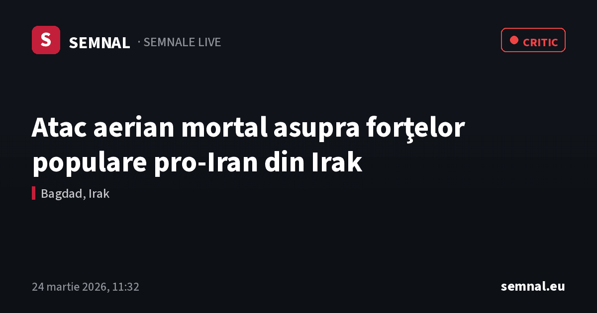 Atac aerian mortal asupra forţelor populare pro‑Iran din Irak — Semnale
