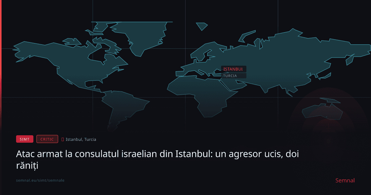 Atac armat la consulatul israelian din Istanbul: un agresor ucis, doi răniți — Semnale