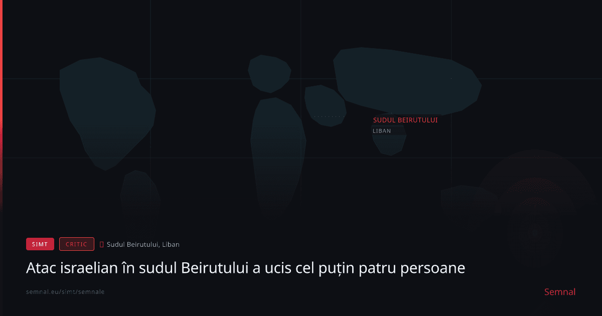 Atac israelian în sudul Beirutului a ucis cel puțin patru persoane — Semnale