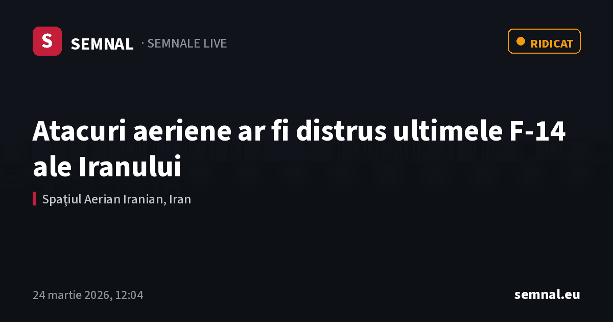 Atacuri aeriene ar fi distrus ultimele F-14 ale Iranului — Semnale