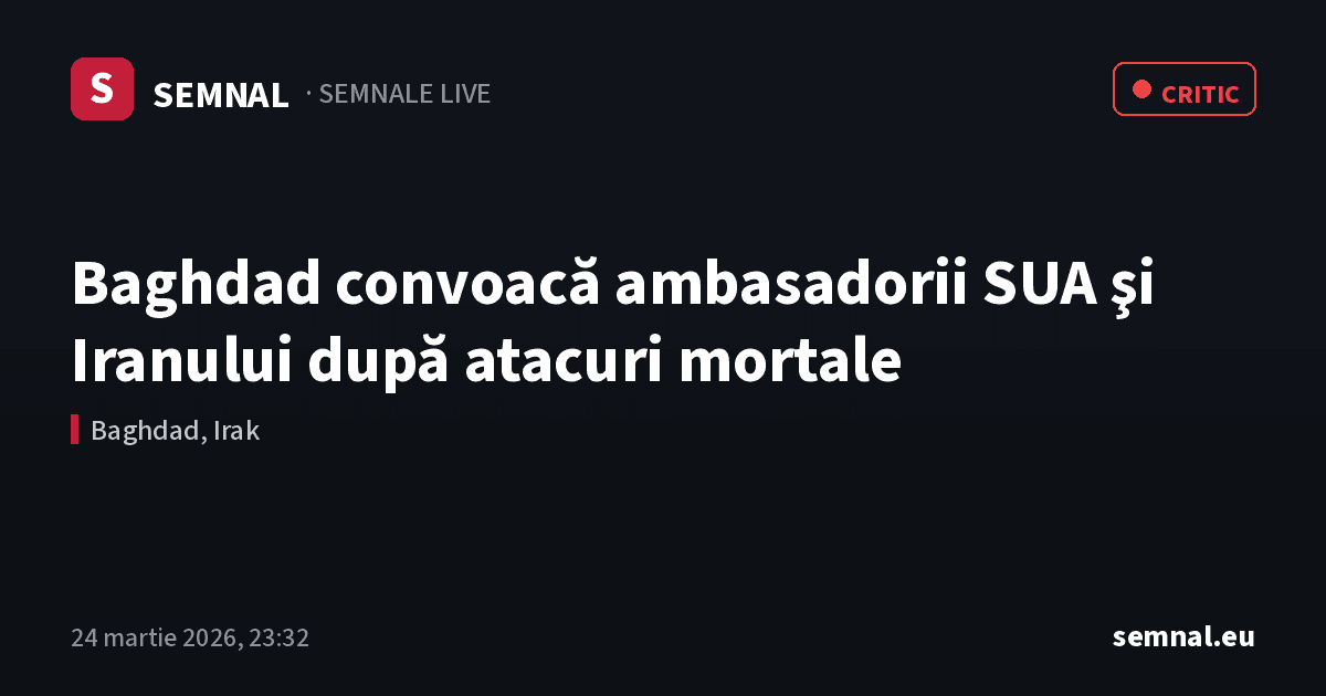 Baghdad convoacă ambasadorii SUA şi Iranului după atacuri mortale — Semnale