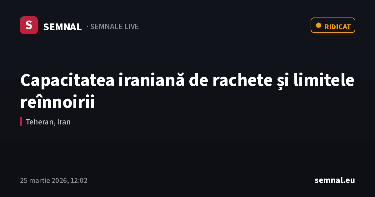 Capacitatea iraniană de rachete și limitele reînnoirii — Semnale