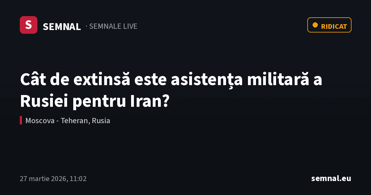 Cât de extinsă este asistența militară a Rusiei pentru Iran? — Semnale