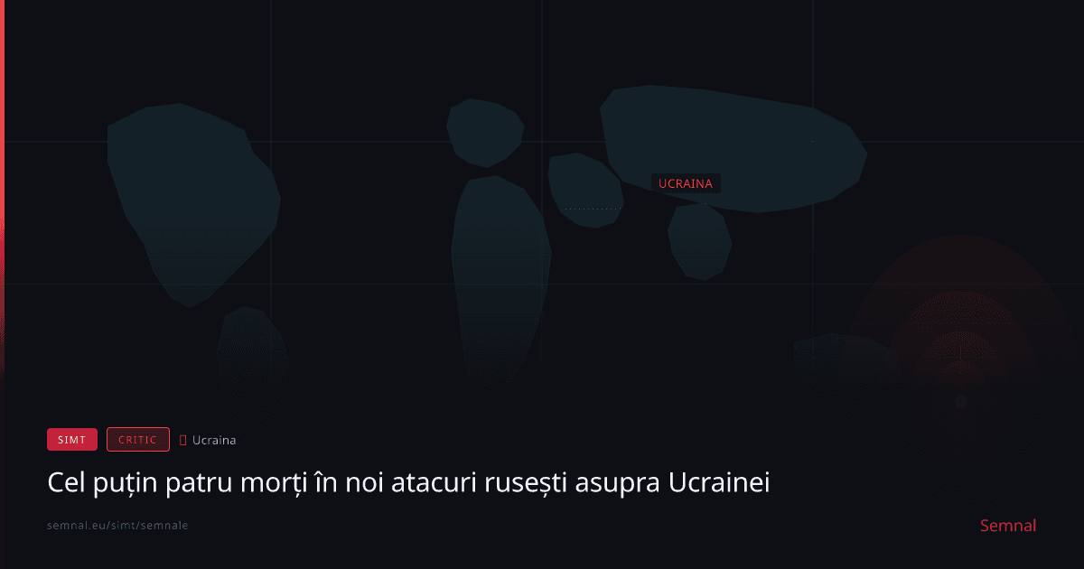 Cel puțin patru morți în noi atacuri rusești asupra Ucrainei — Semnale