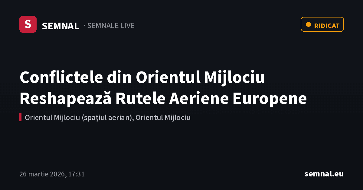 Conflictele din Orientul Mijlociu Reshapează Rutele Aeriene Europene — Semnale