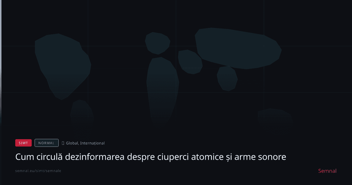 Cum circulă dezinformarea despre ciuperci atomice și arme sonore — Semnale