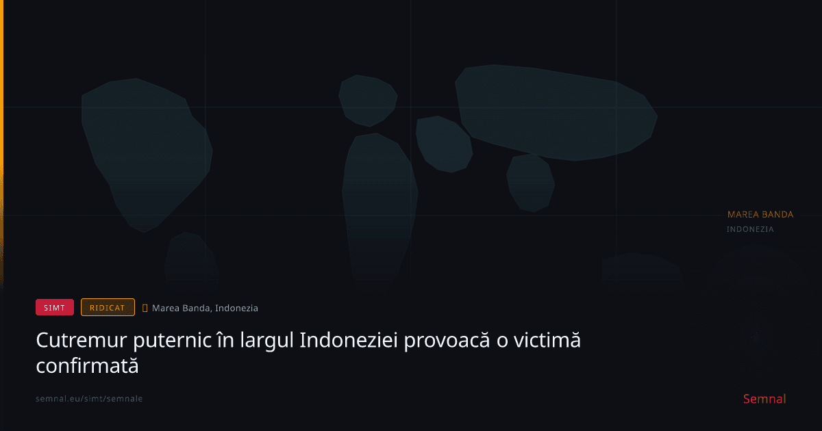 Cutremur puternic în largul Indoneziei provoacă o victimă confirmată — Semnale