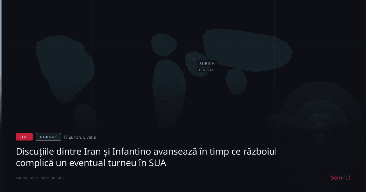 Discuțiile dintre Iran și Infantino avansează în timp ce războiul complică un eventual turneu în SUA — Semnale