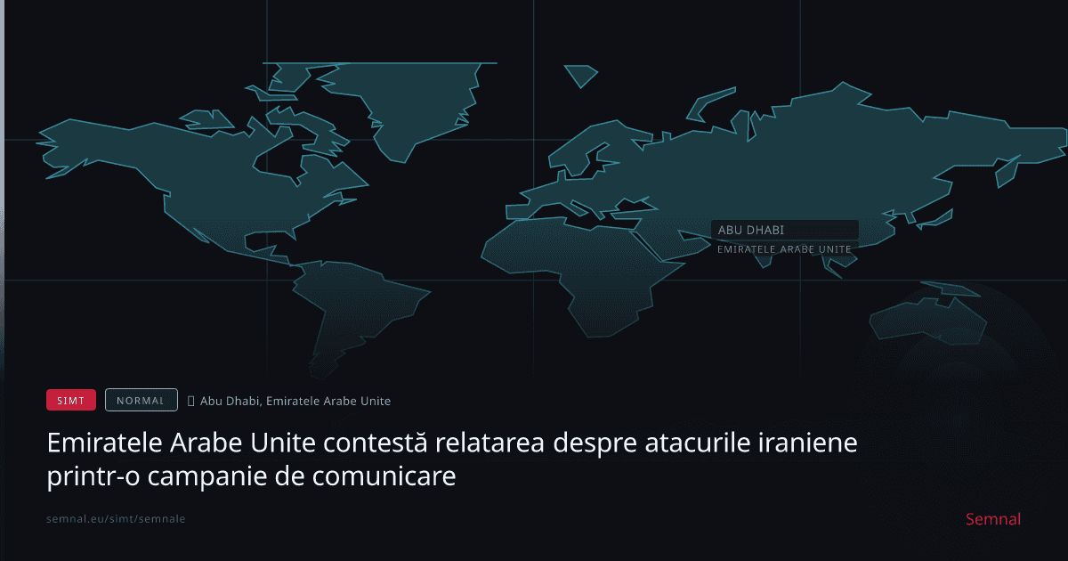 Emiratele Arabe Unite contestă relatarea despre atacurile iraniene printr-o campanie de comunicare — Semnale