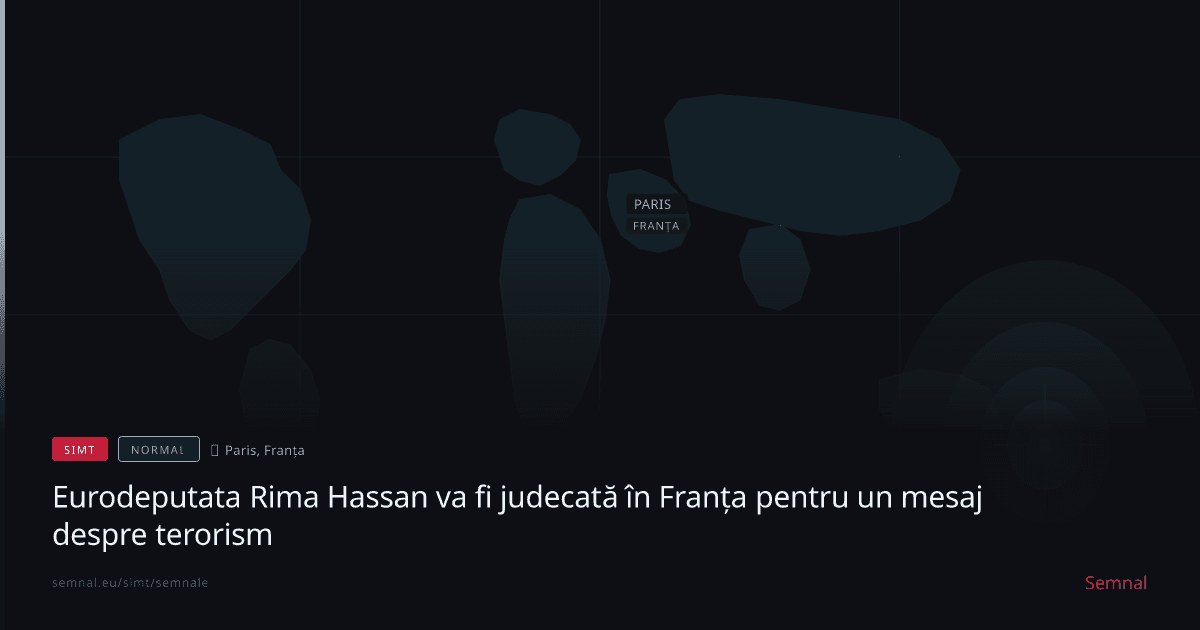 Eurodeputata Rima Hassan va fi judecată în Franța pentru un mesaj despre terorism — Semnale