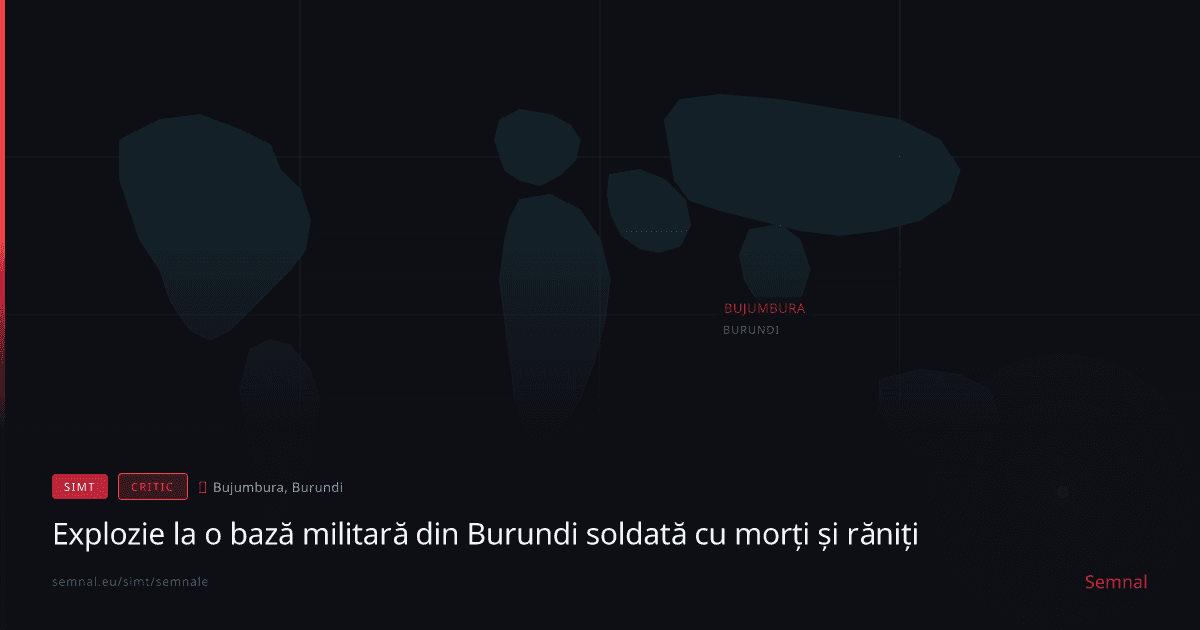 Explozie la o bază militară din Burundi soldată cu morți și răniți — Semnale