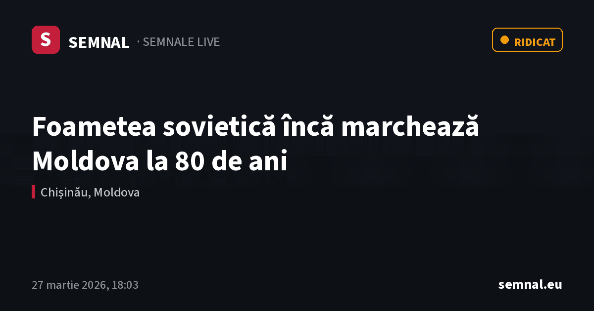Foametea sovietică încă marchează Moldova la 80 de ani — Semnale