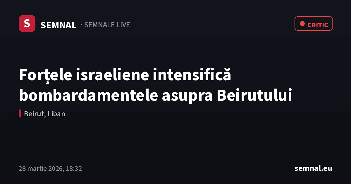 Forțele israeliene intensifică bombardamentele asupra Beirutului — Semnale